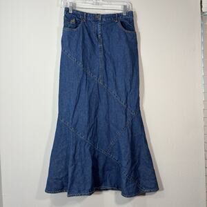 Anthony Original Size S Denim Skirt Y2K 90's Fit and Flare Elastic Waist Lined
